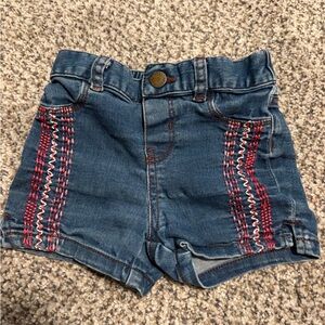 Lucky Brand Light Blue Denim Shorts with Brown Stitching